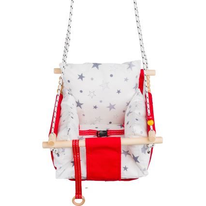 Дитячі текстильні гойдалки SELALE біло-червоні