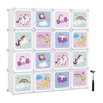 Дитячий модульний шафа з коробками для зберігання ANET різнокольорова