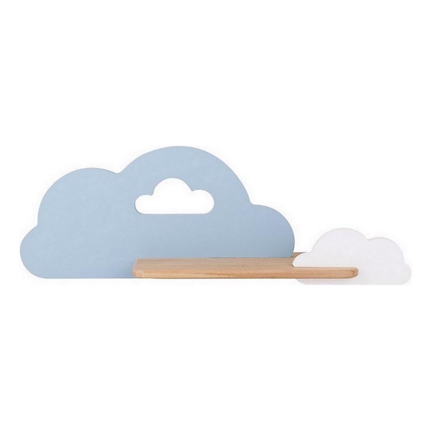 Дитячий настінний LED світильник з поличкою CLOUD LED/5W/230V синій/білий