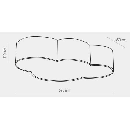 Дитячий стельовий світильник CLOUD 4xE27/15W/230V сірий