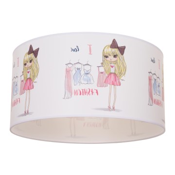 Дитячий стельовий світильник GIRLS VIBES 1xE27/60W/230V діаметр 40 см Я люблю моду