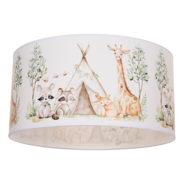 Дитячий стельовий світильник KIDS ROOM 1xE27/60W/230V, діаметр 40 см, зі звірятками