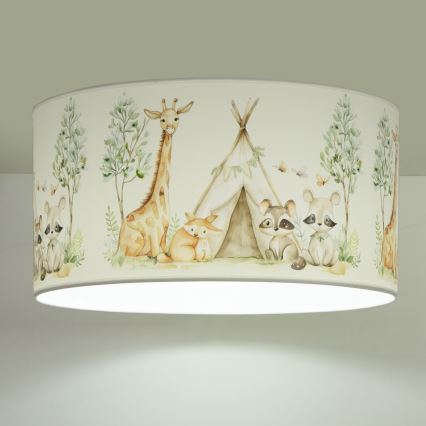 Дитячий стельовий світильник KIDS ROOM 1xE27/60W/230V, діаметр 40 см, зі звірятками