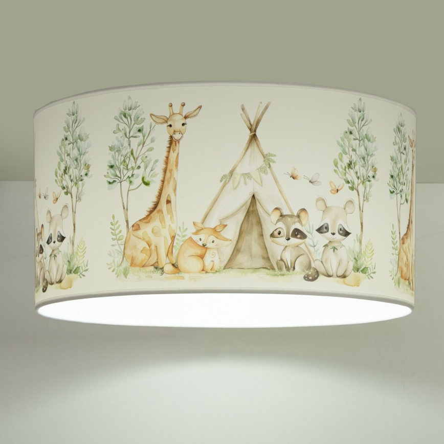 Дитячий стельовий світильник KIDS ROOM 1xE27/60W/230V, діаметр 40 см, зі звірятками