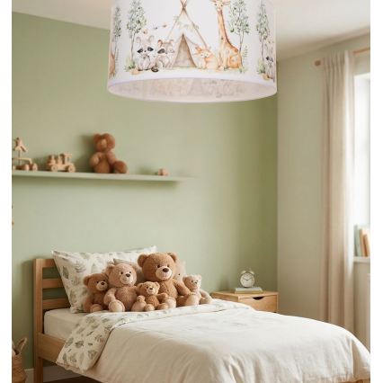 Дитячий стельовий світильник KIDS ROOM 1xE27/60W/230V, діаметр 40 см, зі звірятками