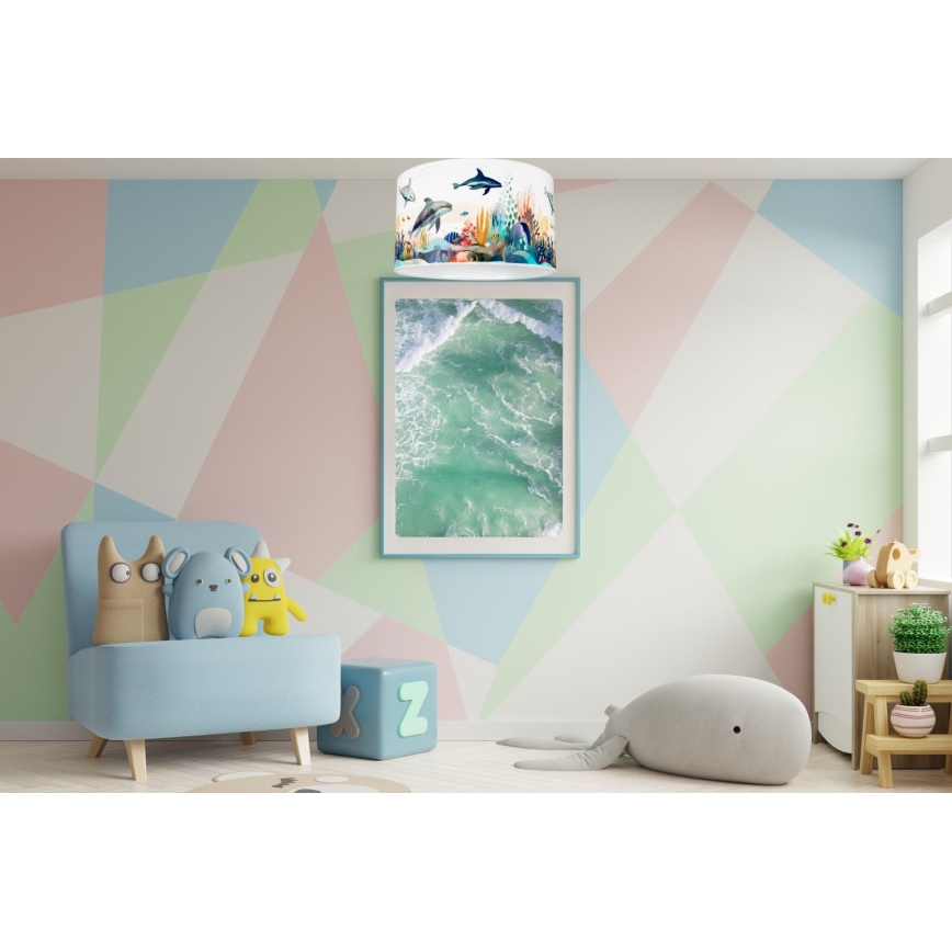 Дитячий стельовий світильник OCEAN 1xE27/60W/230V