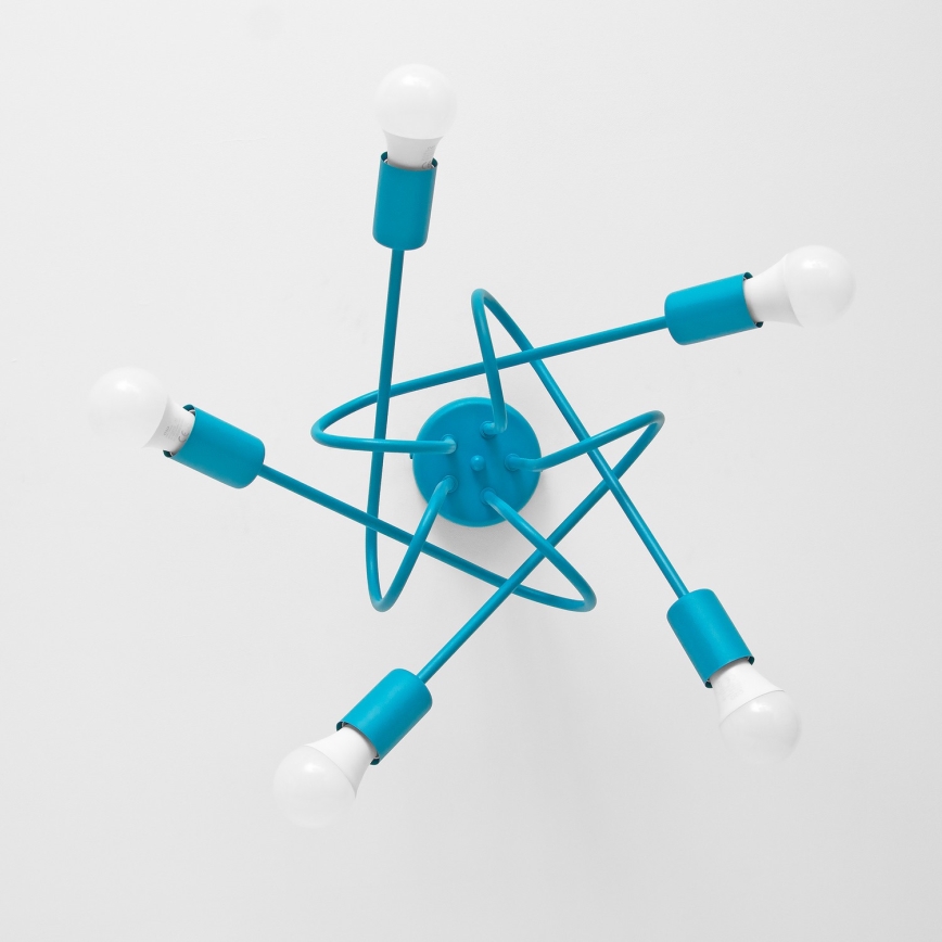 Дитячий накладний люстра OXFORD 5xE27/15W/230V синій