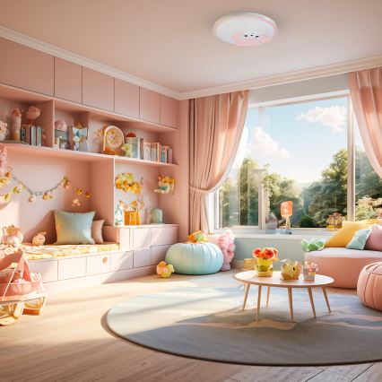 Дитячий світлодіодний стельовий світильник MOONCAT LED/34W/230V рожевий