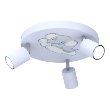 Дитячий точковий світильник FUN 3xGU10/8W/230V синій/слон