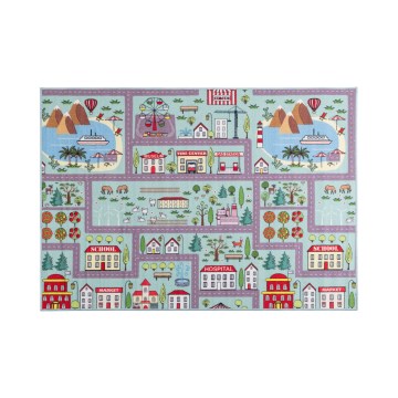 Дитячий килим STELLA STREETS 120x170 см бірюзовий/місто