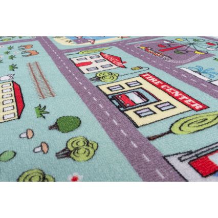 Дитячий килим STELLA STREETS 120x170 см бірюзовий/місто