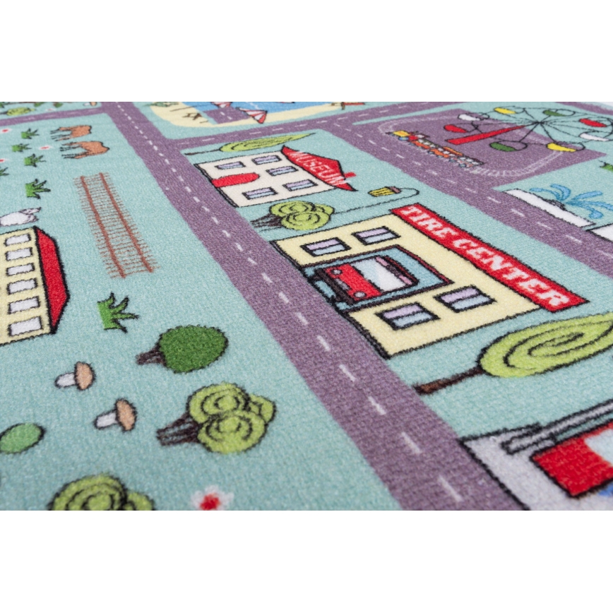 Дитячий килим STELLA STREETS 80x100 см бірюзовий/місто