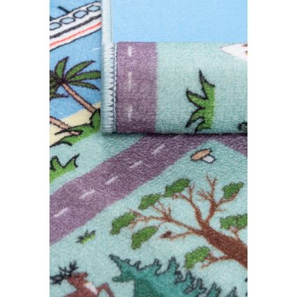 Дитячий килим STELLA STREETS 80x100 см бірюзовий/місто