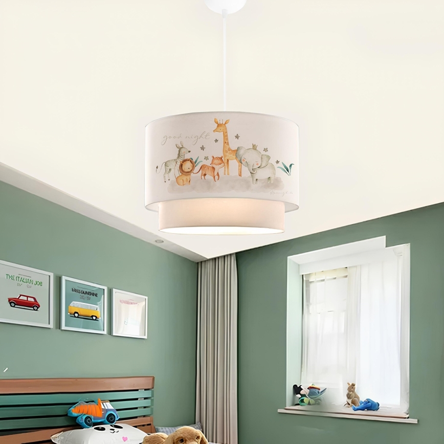 Дитячий люстра CANDY 1xE27/40W/230V біла/коричнева