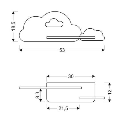 Дитячий настінний LED світильник з поличкою CLOUD LED/5W/230V рожевий/білий