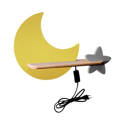Дитячий настінний LED світильник з поличкою MOON LED/5W/230V, 