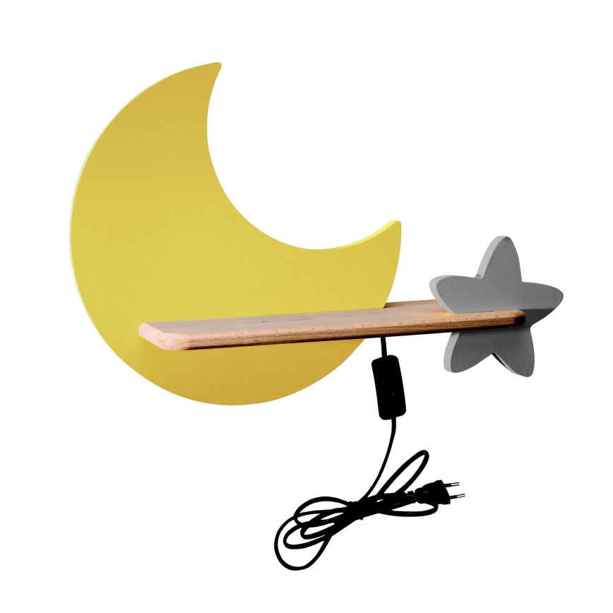 Дитячий настінний LED світильник з поличкою MOON LED/5W/230V, 
