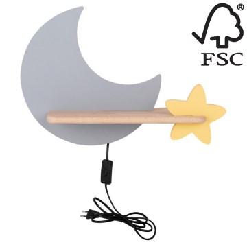 Дитячий настінний LED світильник з поличкою MOON LED/5W/230V