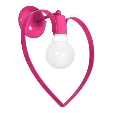 Дитячий настінний світильник LOVE 1xE27/60W/230V рожевий
