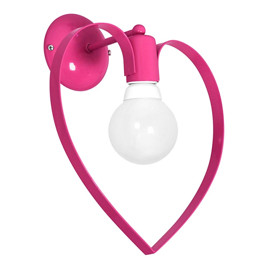 Дитячий настінний світильник LOVE 1xE27/60W/230V рожевий