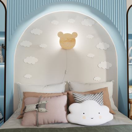 Дитячий настінний світильник TED 1xE14/10W/230V ведмідь