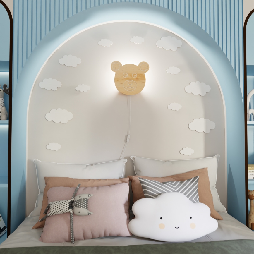 Дитячий настінний світильник TED 1xE14/10W/230V ведмідь