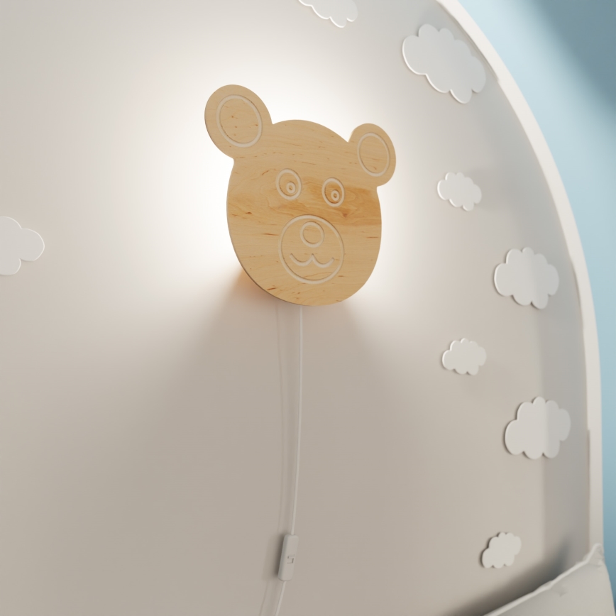Дитячий настінний світильник TED 1xE14/10W/230V ведмідь