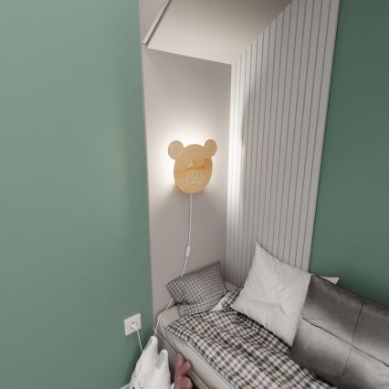 Дитячий настінний світильник TED 1xE14/10W/230V ведмідь