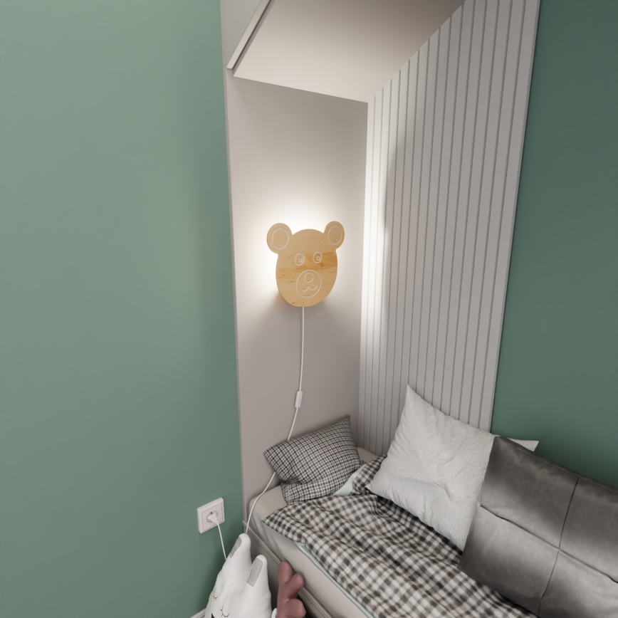 Дитячий настінний світильник TED 1xE14/10W/230V ведмідь
