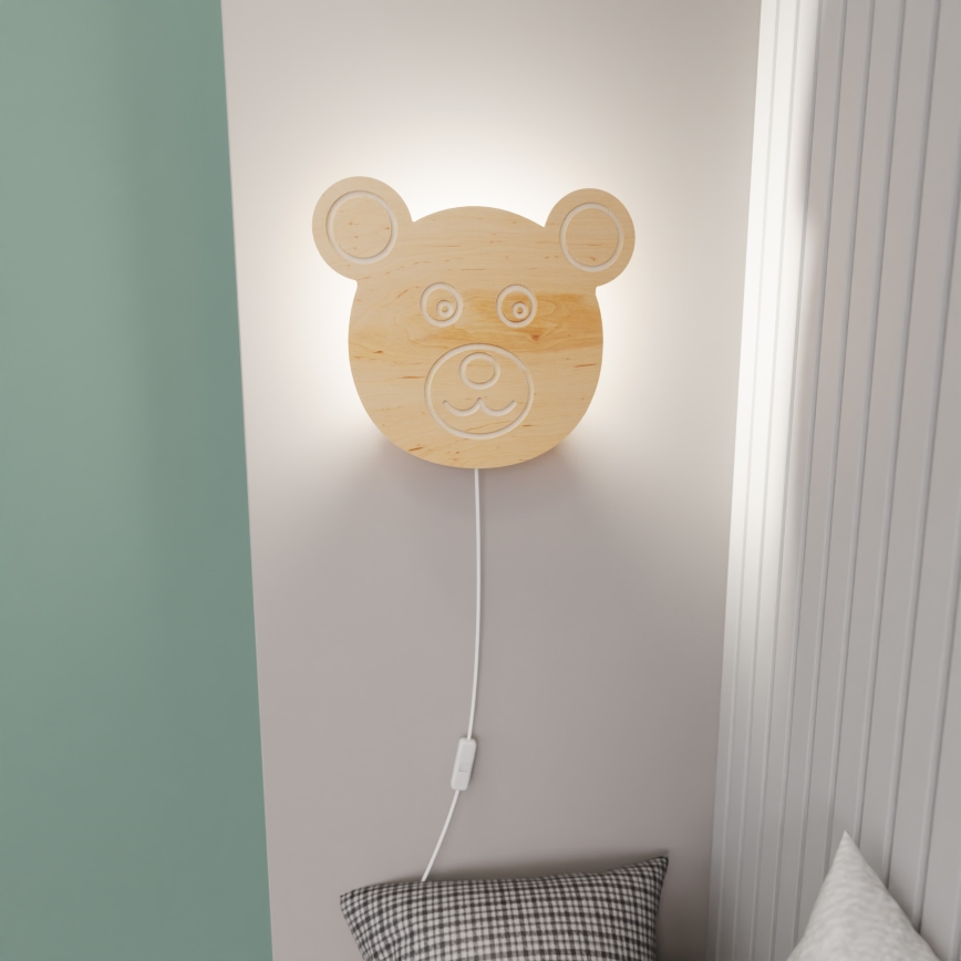 Дитячий настінний світильник TED 1xE14/10W/230V ведмідь
