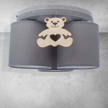 Дитячий стельовий світильник BEAR 3xE27/60W/230V