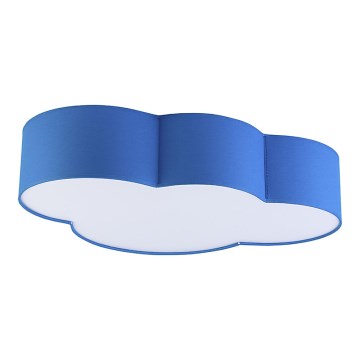 Дитячий стельовий світильник CLOUD 4xE27/15W/230V синій