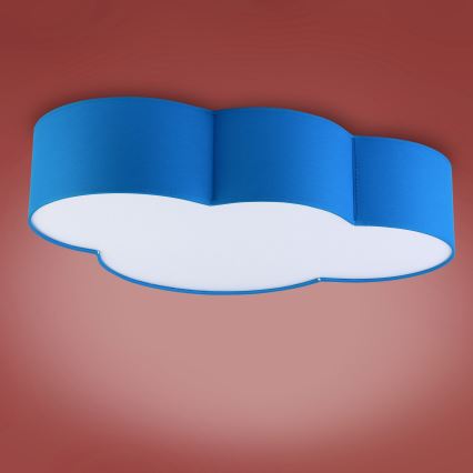 Дитячий стельовий світильник CLOUD 4xE27/15W/230V синій
