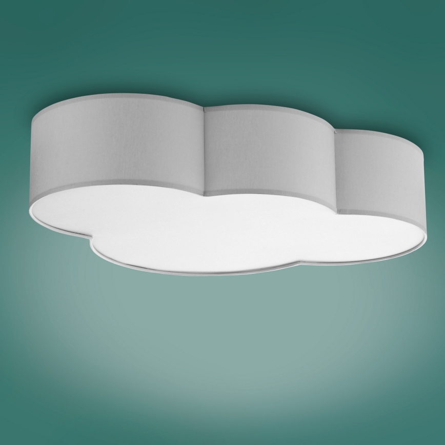 Дитячий стельовий світильник CLOUD 4xE27/15W/230V сірий