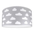 Дитячий стельовий світильник CLOUDS GREY 2xE27/60W/230V сірий