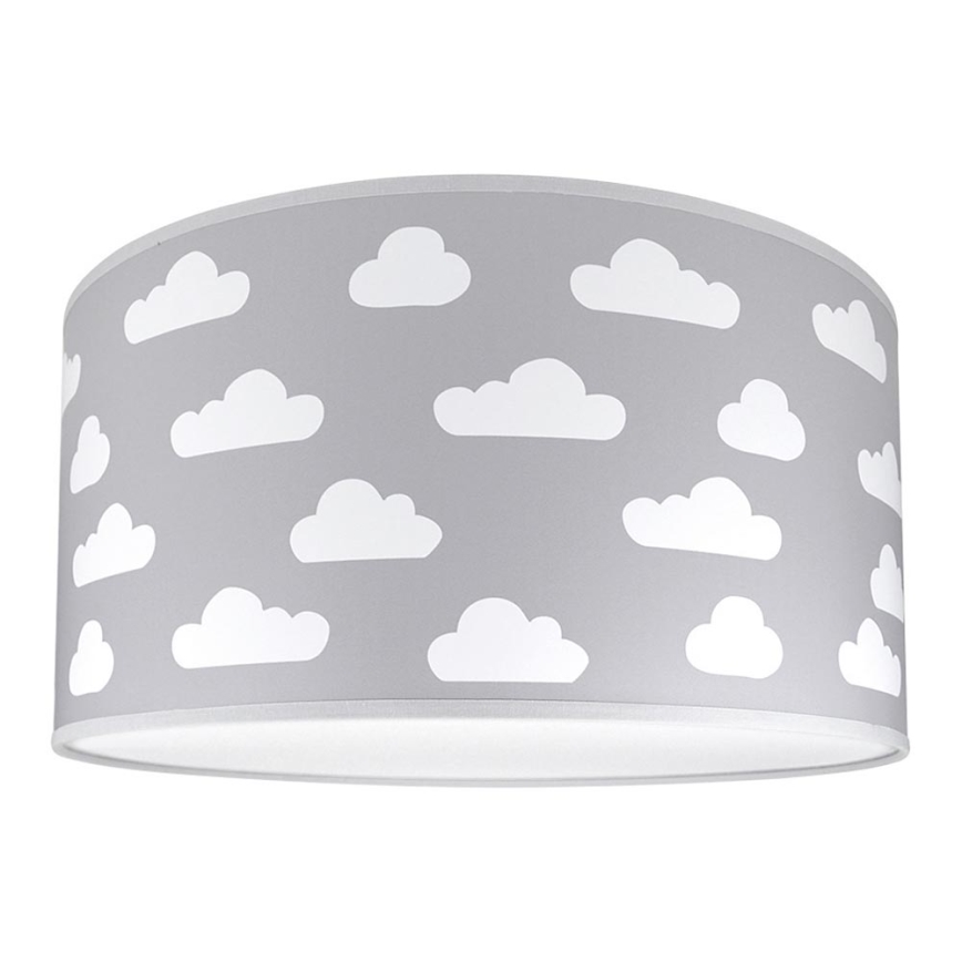 Дитячий стельовий світильник CLOUDS GREY 2xE27/60W/230V сірий