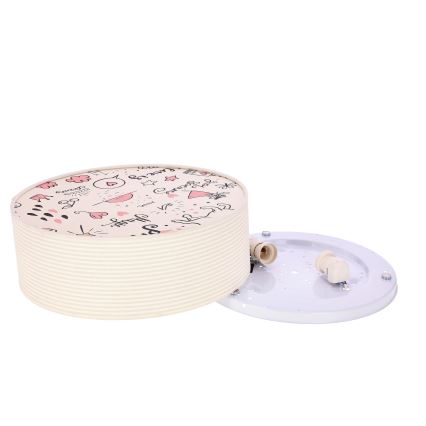 Дитячий стельовий світильник KIDDY 2xE27/40W/230V бежевий/рожевий
