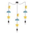 Dječji luster na konopcima TRIO 3xE27/20W/230V žuta/plava