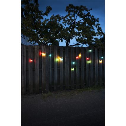 Подовжувальна зовнішня LED гірлянда CONE FILAMENT 20xE10 14m, кольорове/тепле біле світло, IP44, виготовлено в Чехії