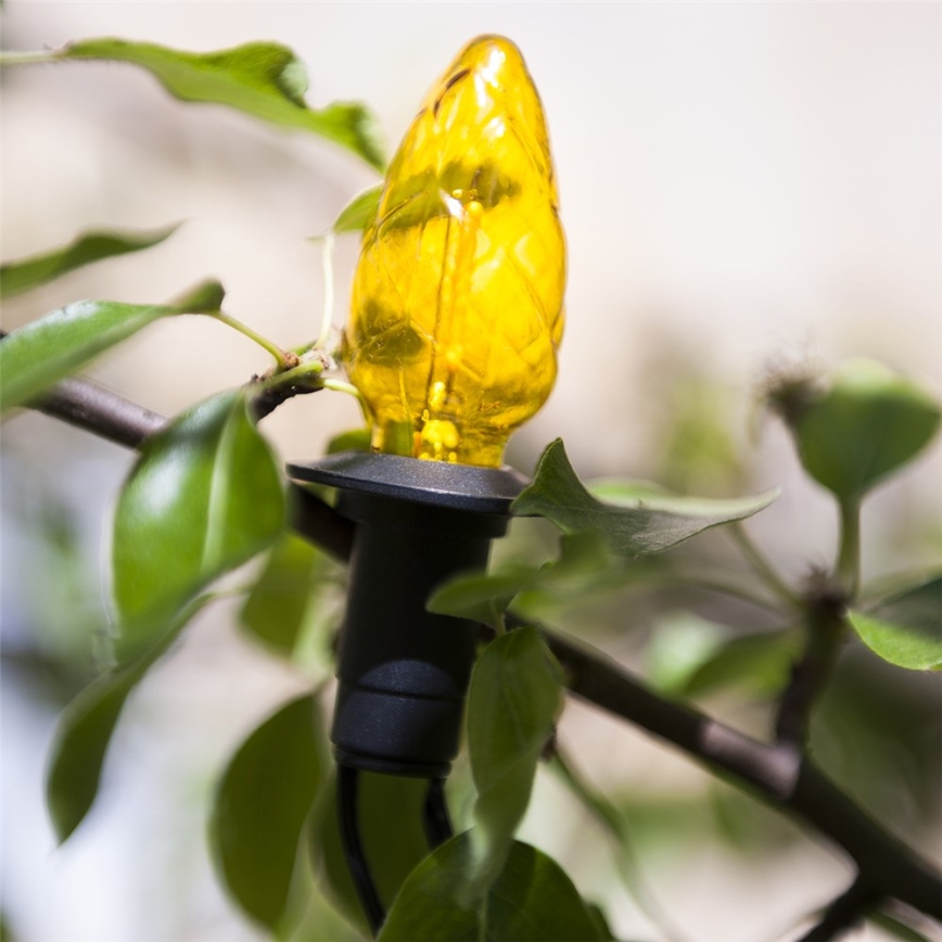 Подовжувальна зовнішня LED гірлянда CONE FILAMENT 20xE10 14m, кольорове/тепле біле світло, IP44, виготовлено в Чехії