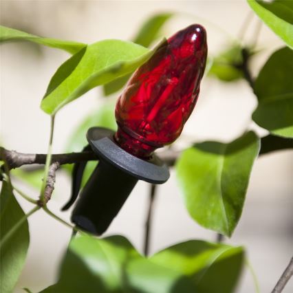 Подовжувальна зовнішня LED гірлянда CONE FILAMENT 20xE10 14m, кольорове/тепле біле світло, IP44, виготовлено в Чехії