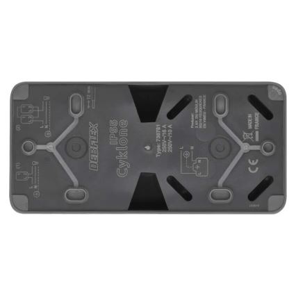 Домашній вимикач змінний з розеткою 250V/16A IP55