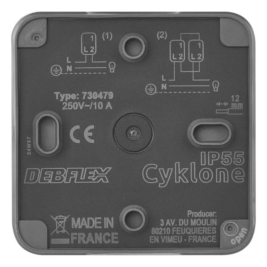 Домашній вимикач змінний 250V/10A IP55