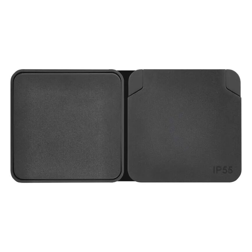 Домашній вимикач змінний з розеткою 250V/16A IP55