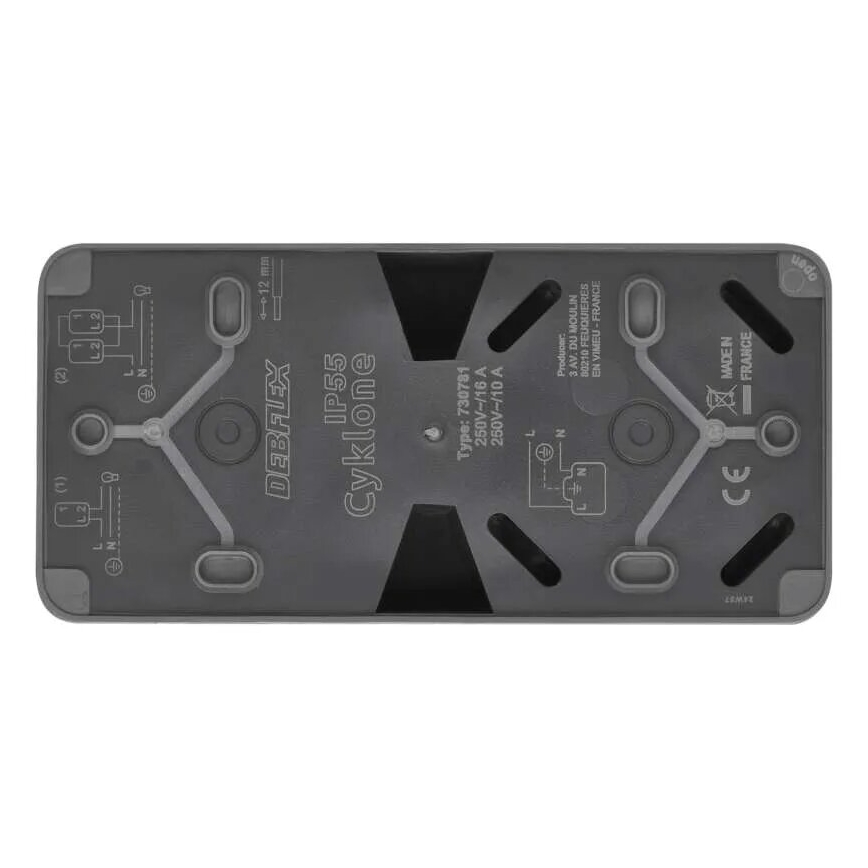 Домашний выключатель переменный с розеткой 250V/16A IP55