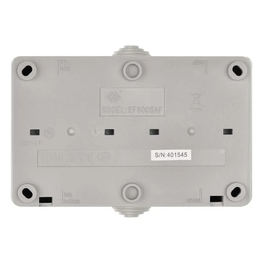 Домашний выключатель переменный № 6 с розеткой 250V/16A IP44 серый