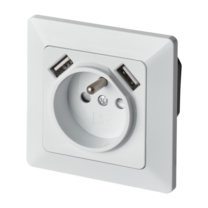 Домашня розетка s USB FRENCH 250V/16A