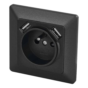 Домашня розетка з USB 250V/16A антрацит