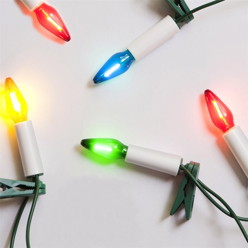Дополнительная уличная LED-гирлянда FELICIA FILAMENT 20xE10 14m цветная/тёплая белая IP44, сделано в Чехии
