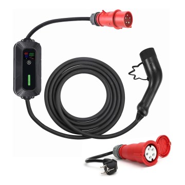 Дорожная зарядная станция для электромобилей EV/PHEV AC Тип 2 16A/400V 22kW IP55 5 м + адаптер 230V 3,7kW + чехол